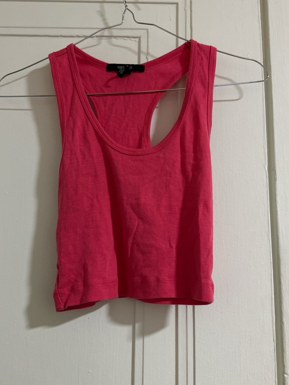 Forever 21 Hot Pink Racerback Crop Tank